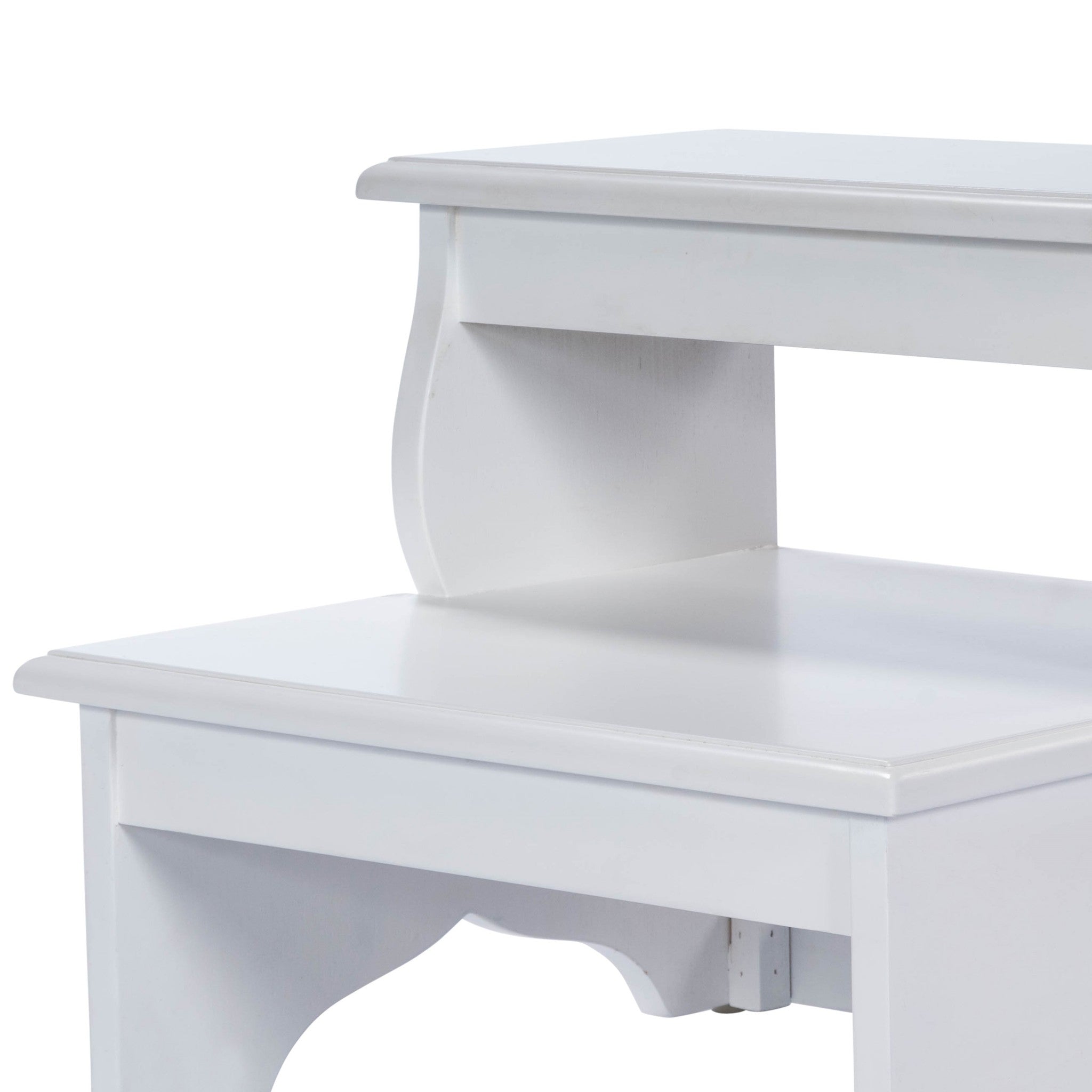 15 White Manufactured Wood Backless Bar Chair