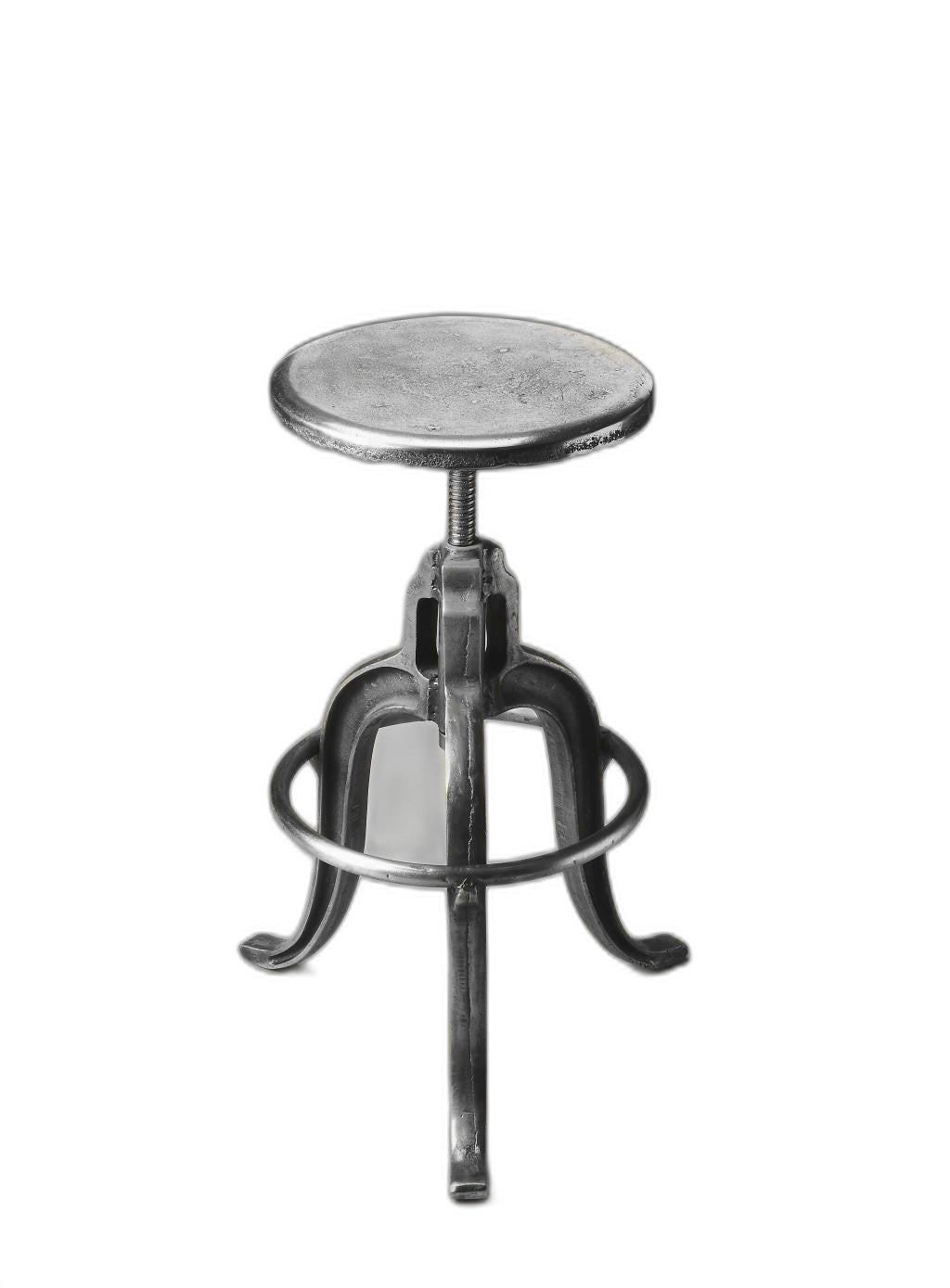 28 Silver Iron Swivel Backless Bar Chair