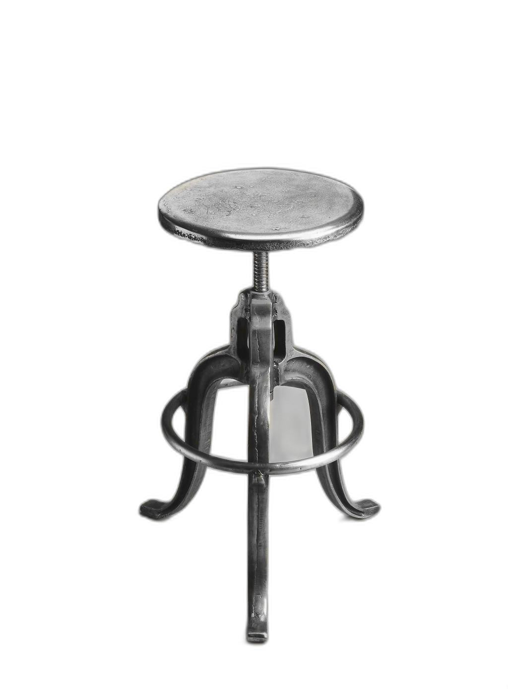 28 Silver Iron Swivel Backless Bar Chair