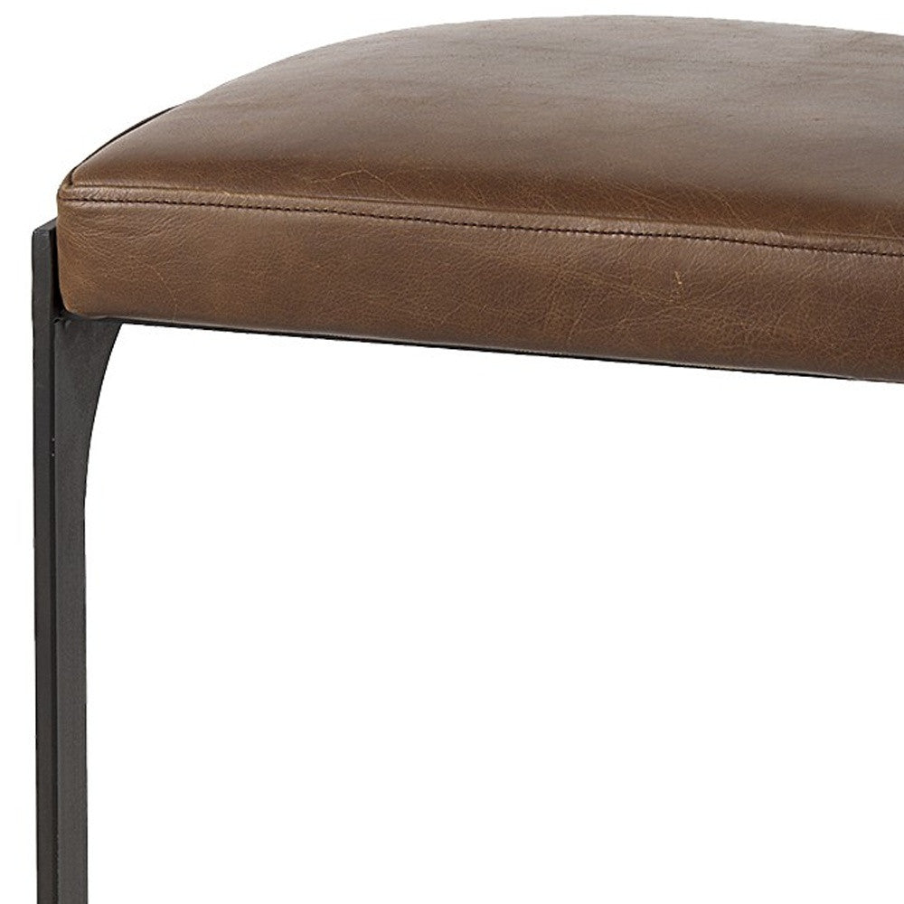 29 Medium Brown Iron Backless Bar Chair