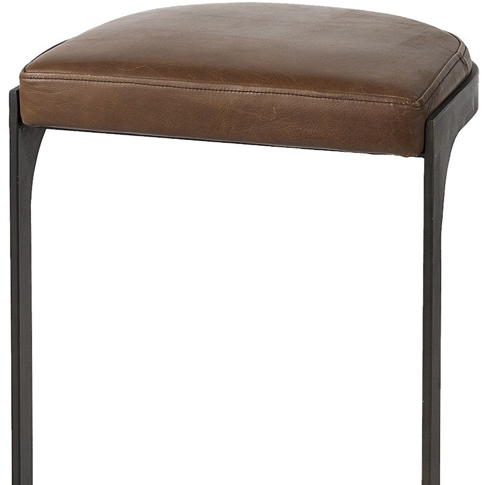 29 Medium Brown Iron Backless Bar Chair