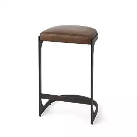 29 Medium Brown Iron Backless Bar Chair