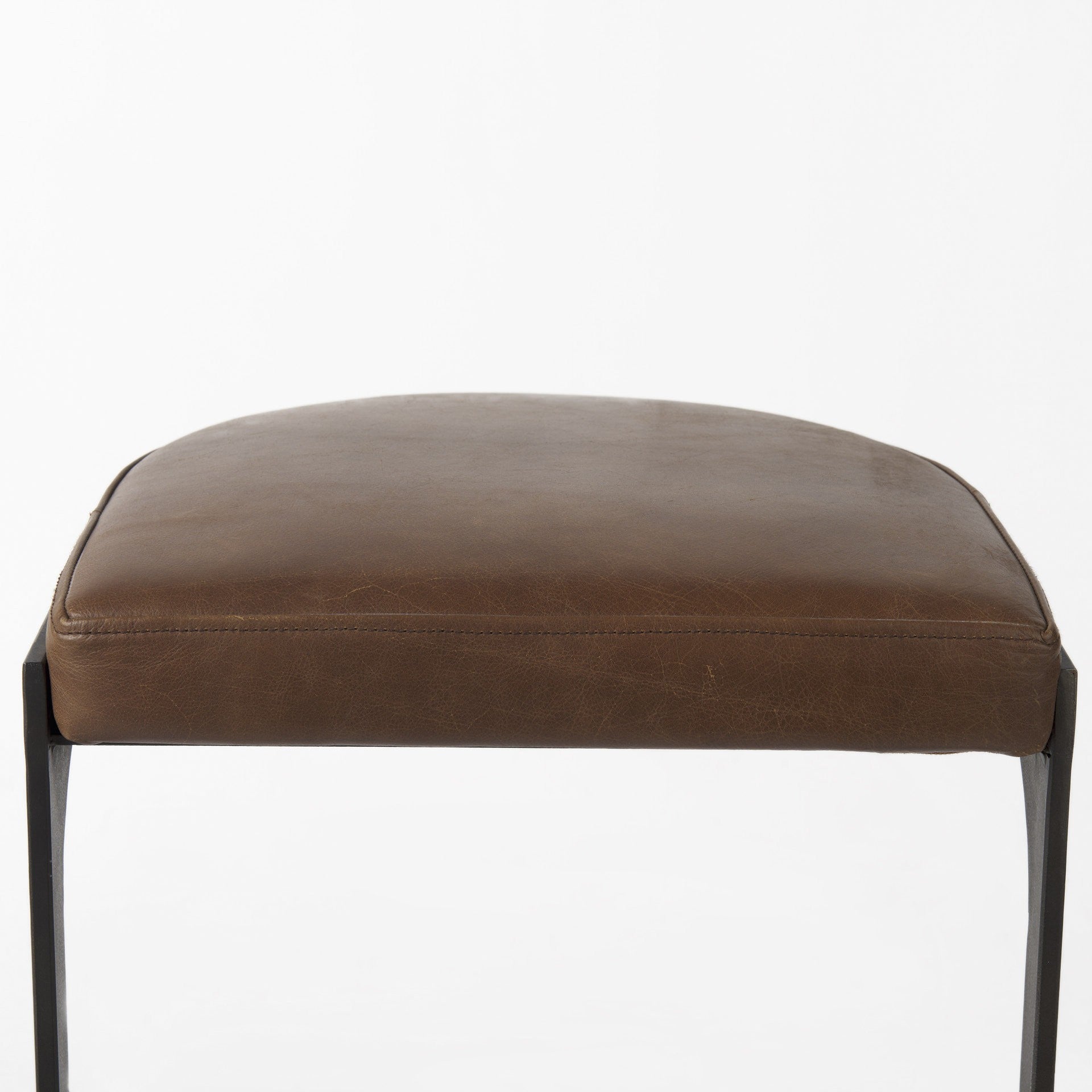 29 Medium Brown Iron Backless Bar Chair