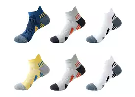 6-Pack Men's Running Fitness Performance Sport Compression Quarter Socks