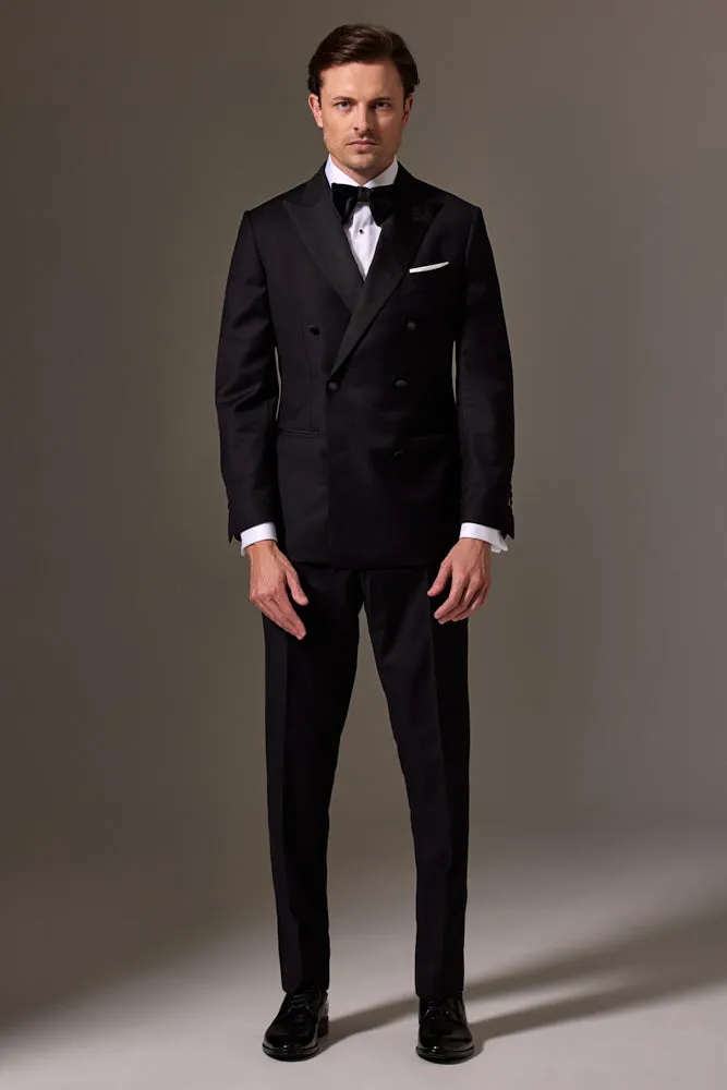 Alec Double Breasted Tuxedo - Black Wool