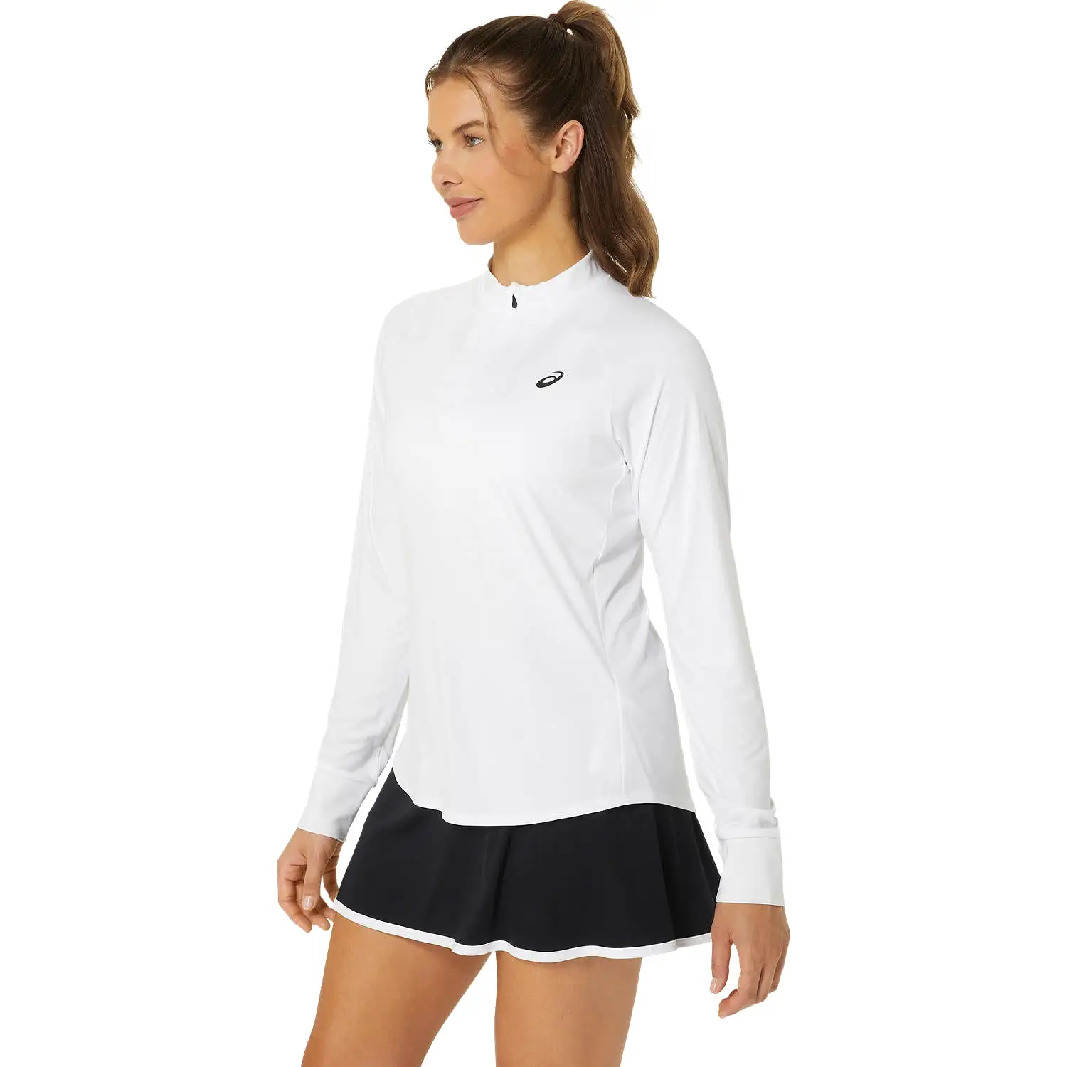 Asics Top Court LS Half Zip Dames Wit