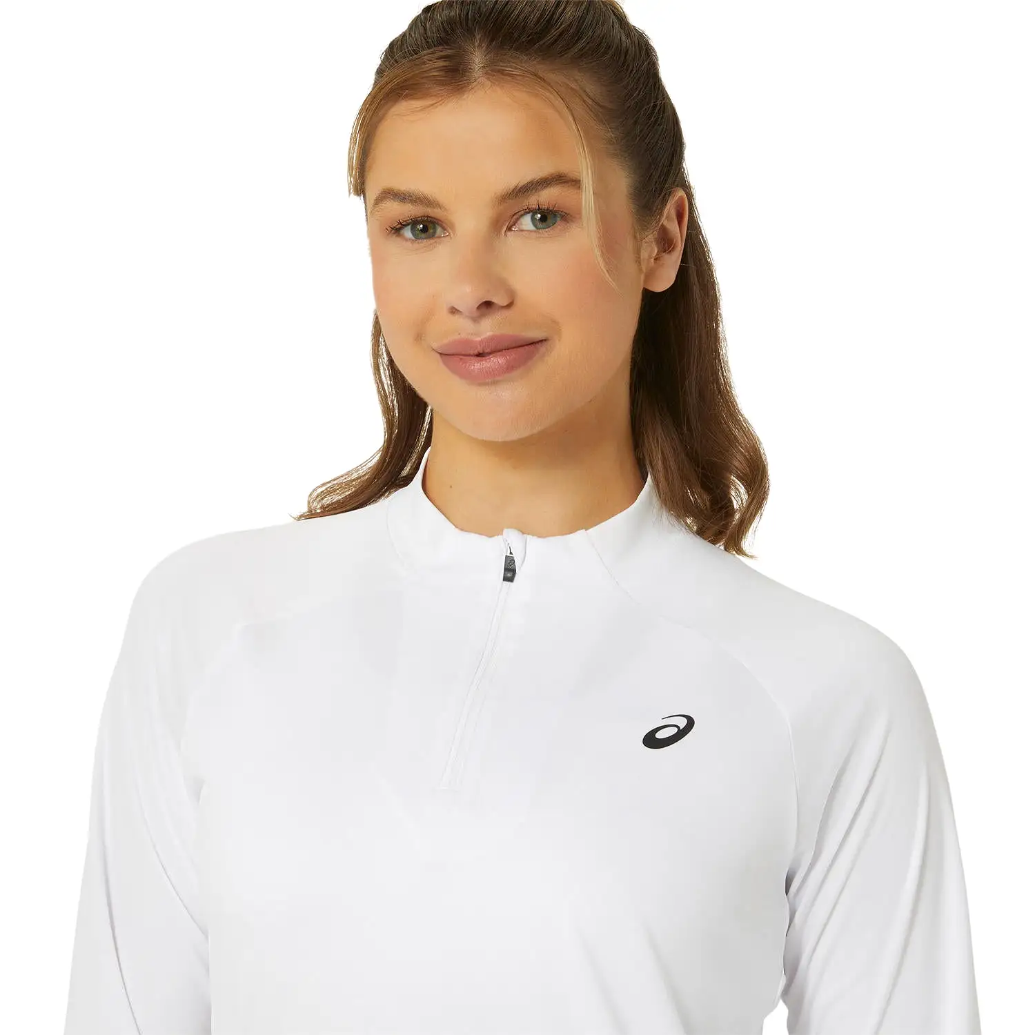 Asics Top Court LS Half Zip Dames Wit