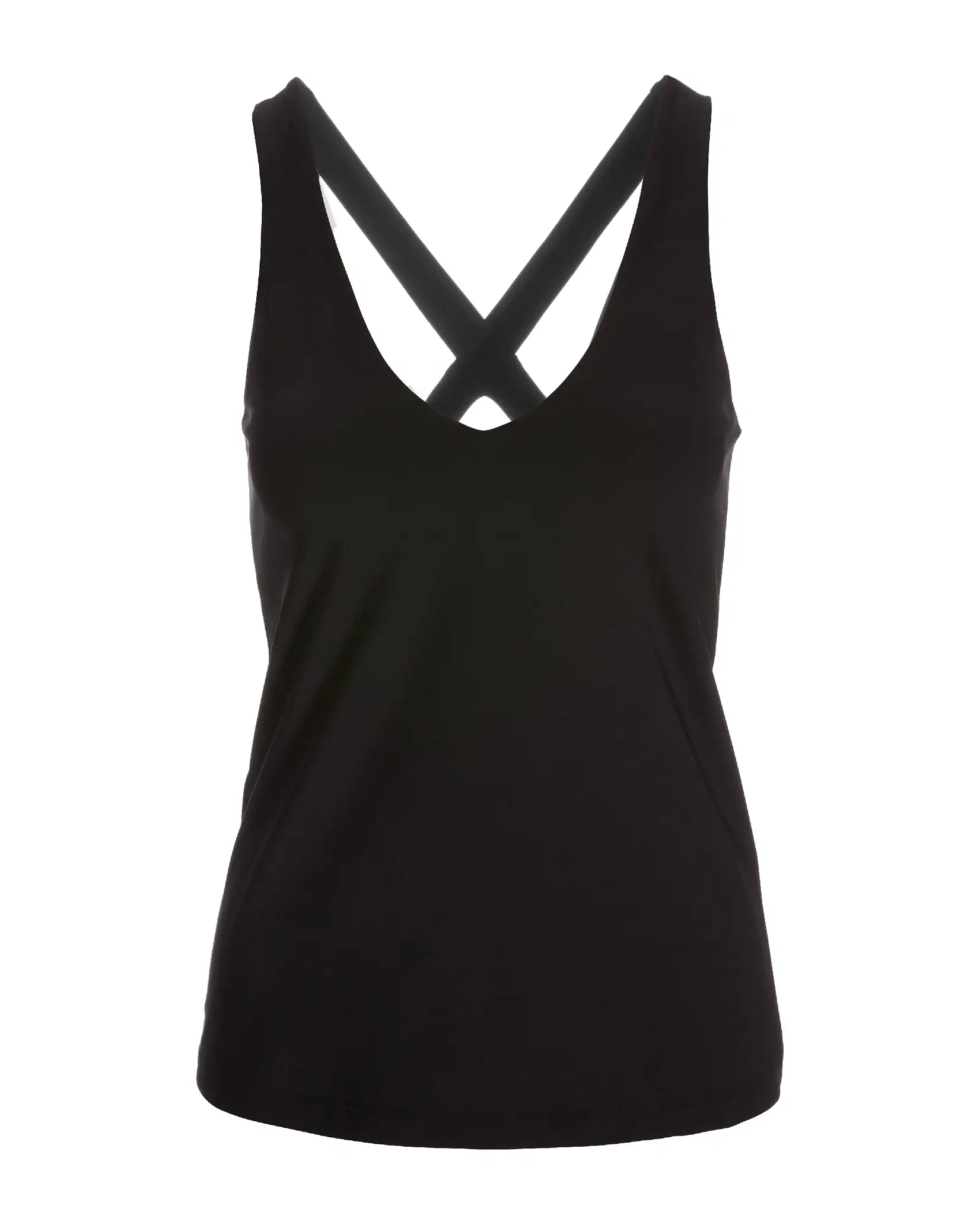 B Active Solid Cross Back Tank Top Black