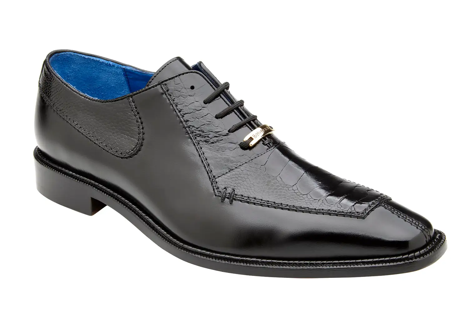 Belvedere - Biagio, Genuine Ostrich Leg and Italian Calf Dress Shoe - Black - B13