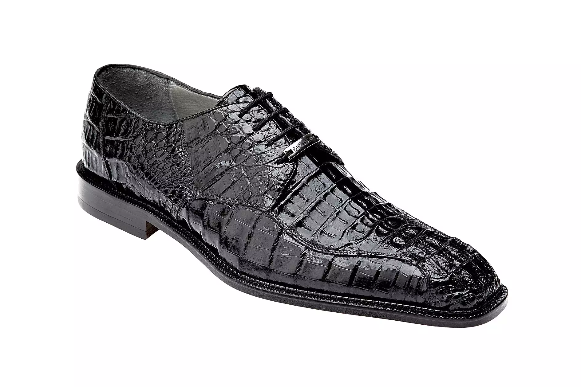 Belvedere - Chapo, Genuine Hornback Crocodile Dress Shoe - Black - 1465