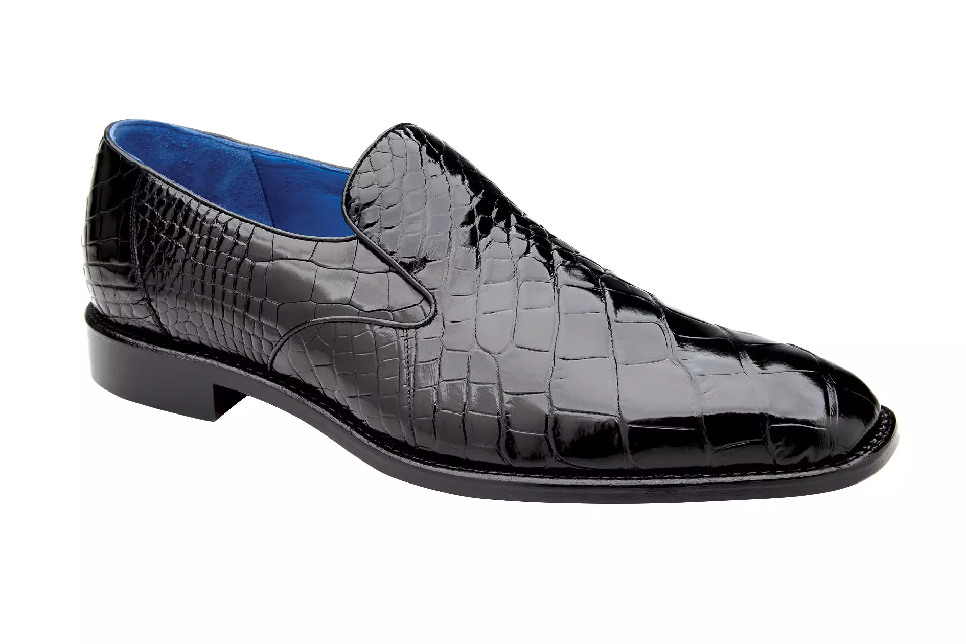 Belvedere - Genova, Genuine Alligator Slip-on Dress Shoe - Black - R53