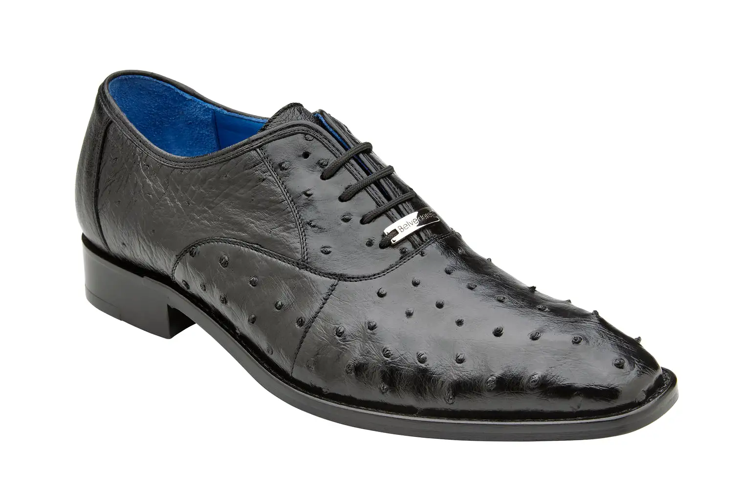 Belvedere - Orlando, Genuine Ostrich Quill Dress Shoe - Black - D01