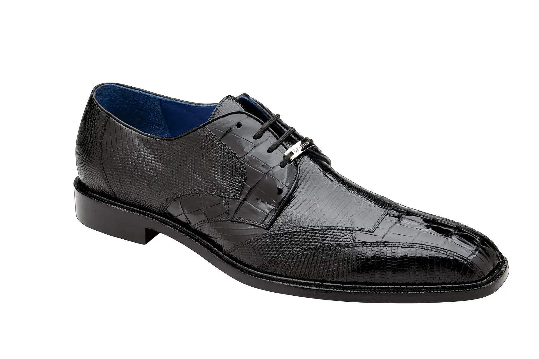 Belvedere - Valter, Genuine Caiman Crocodile and Lizard Dress Shoe - Black - 1480