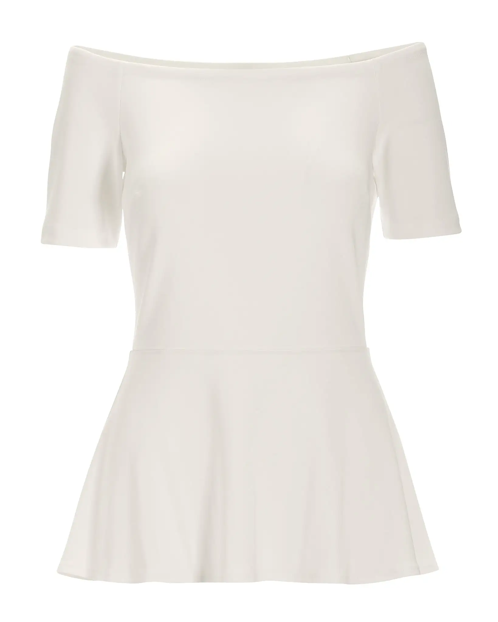 Beyond Travel Short-Sleeve Peplum Top Ivory Coast