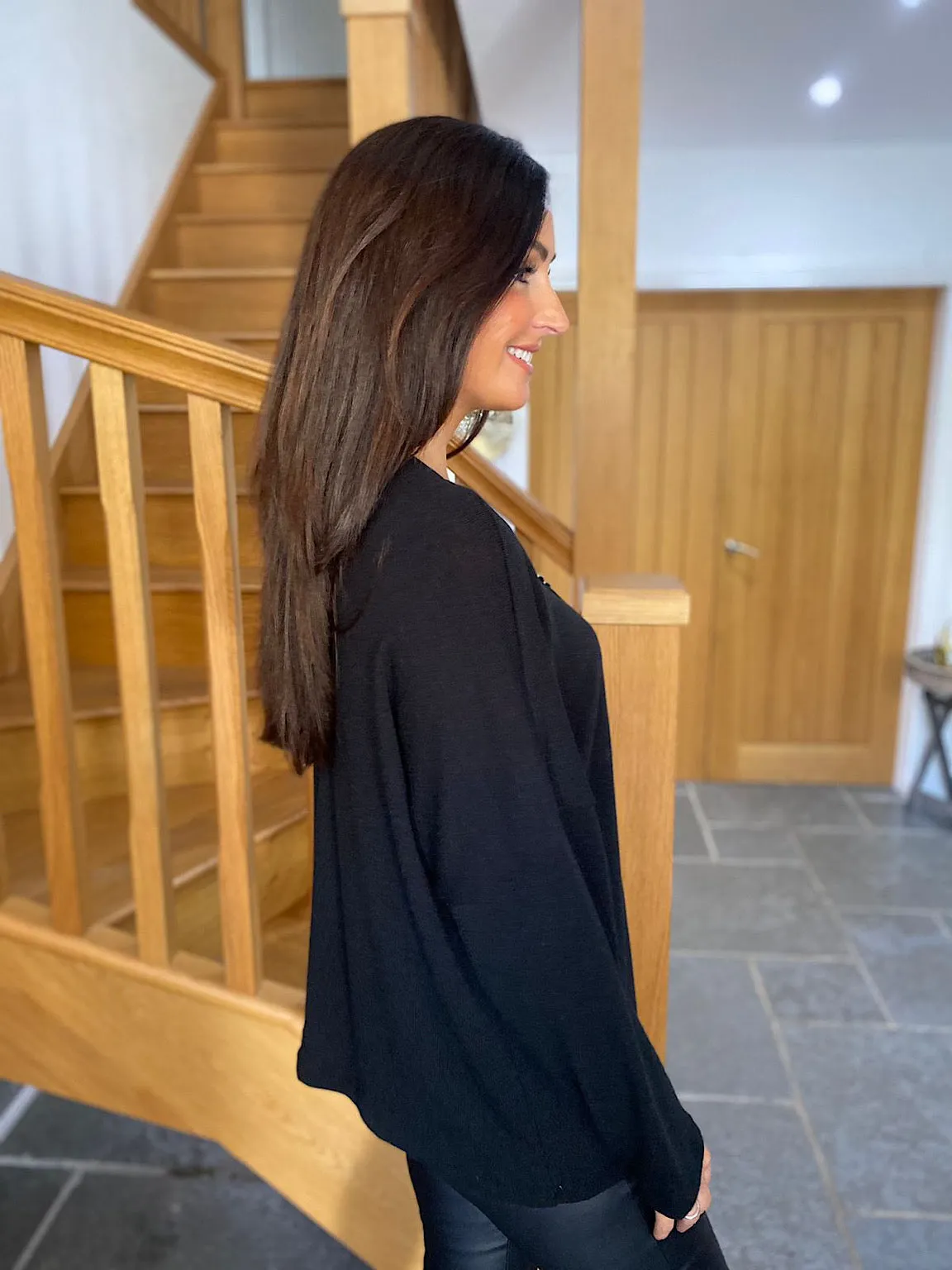 Black Tassel Zip Top Sinead