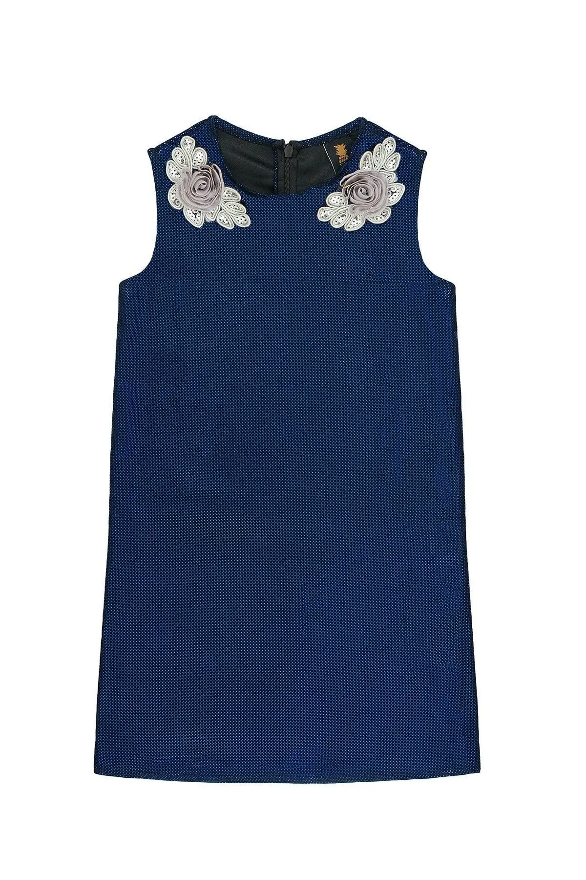 Blue Navy Stretchy MetallicEvening Chic Cocktail Mommy and Me Dress