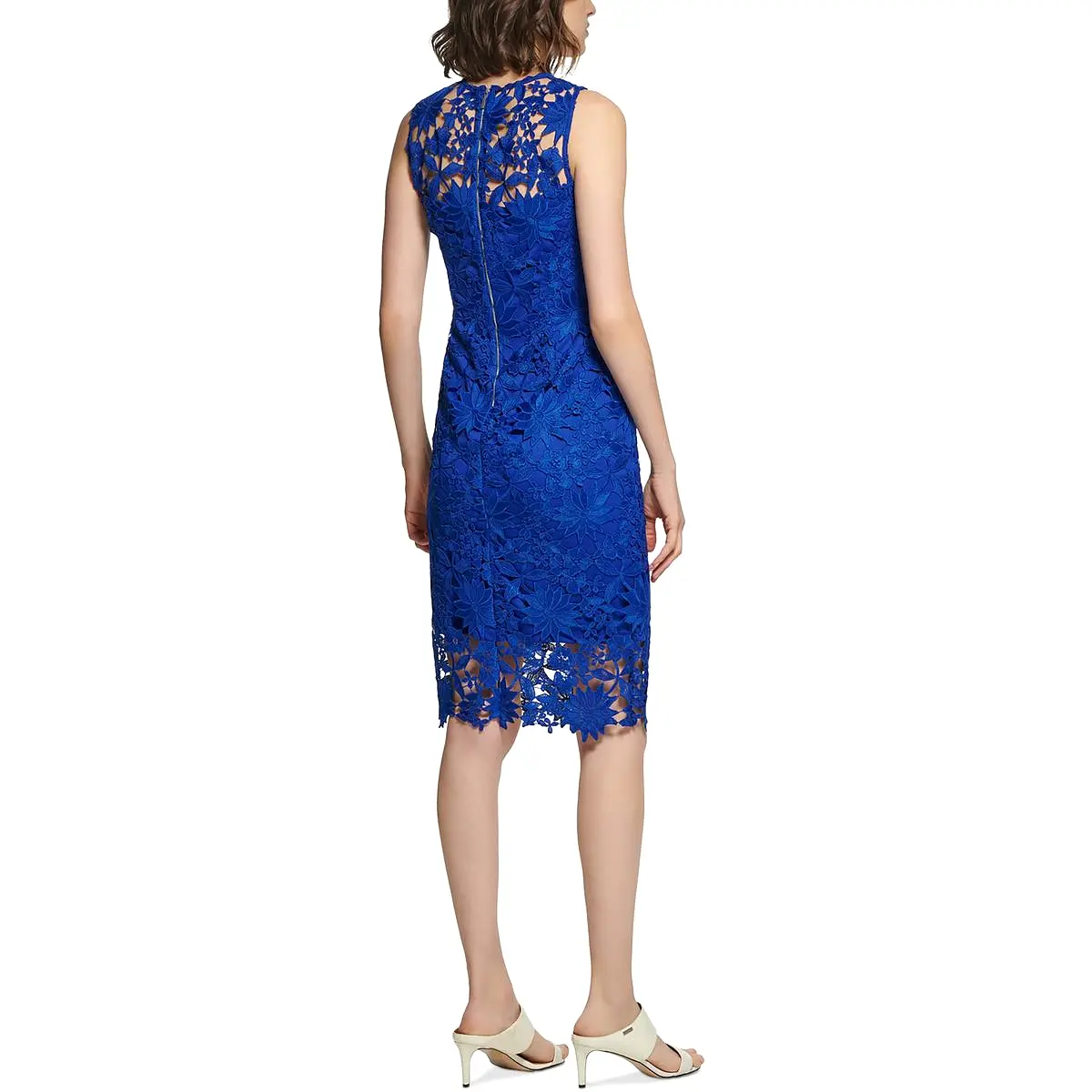 Calvin Klein Womens Lace Midi Sheath Dress