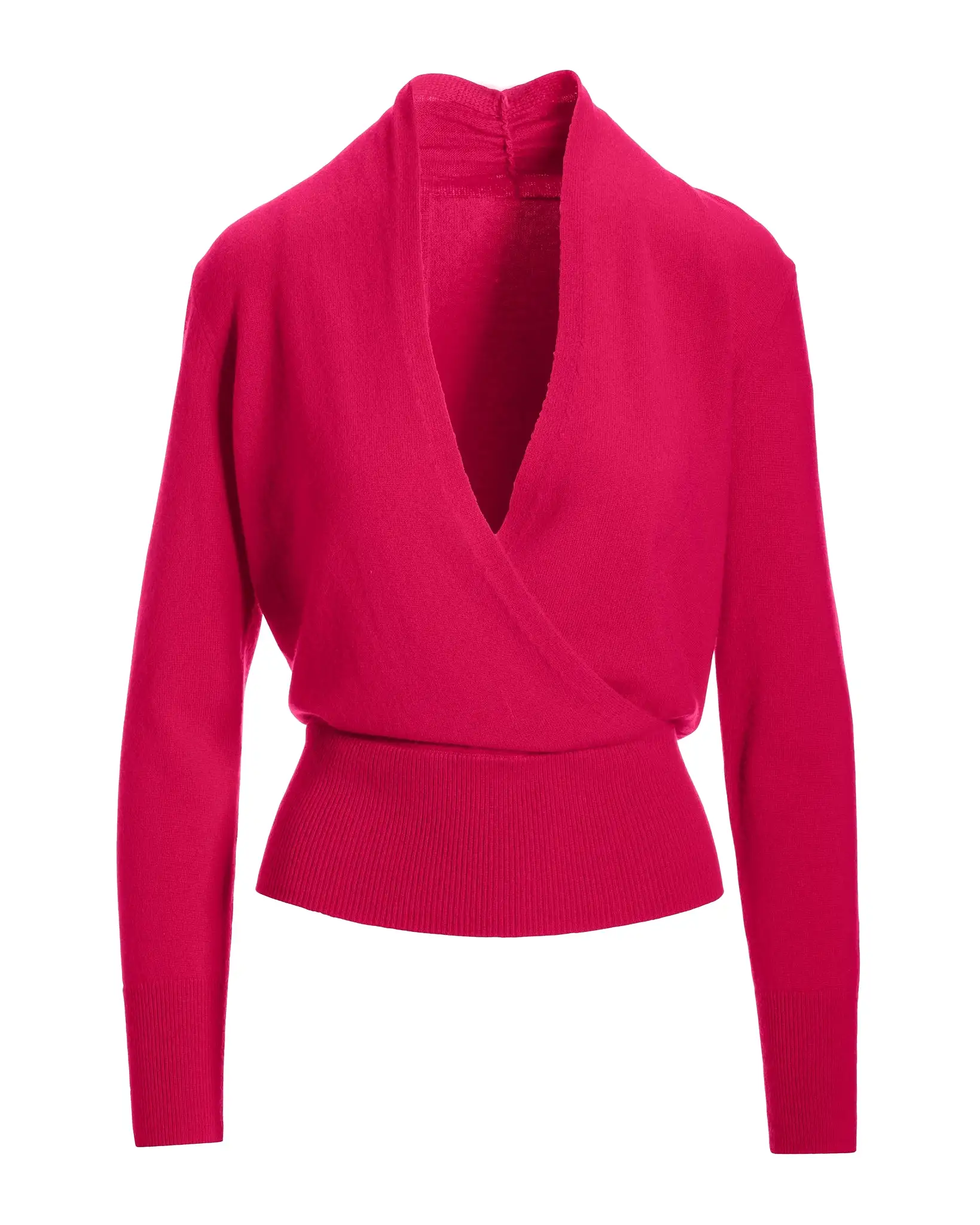 Cashmere Surplice Blouson Bright Pink