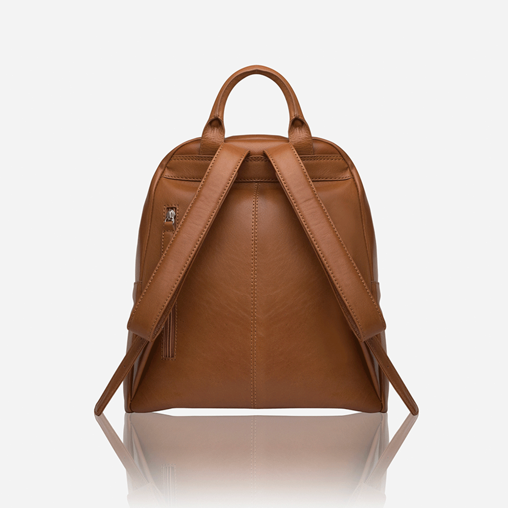 Casual Zip-Top Backpack 35cm, Tan