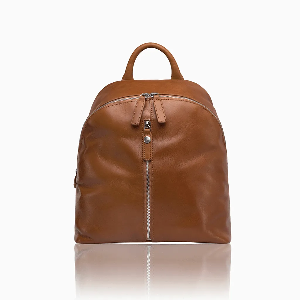 Casual Zip-Top Backpack 35cm, Tan