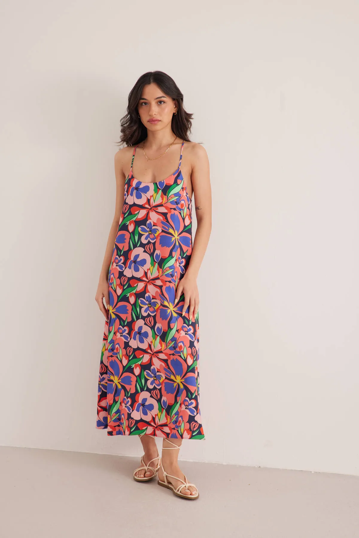 Chillax Sunflora Backless Dress - Floral