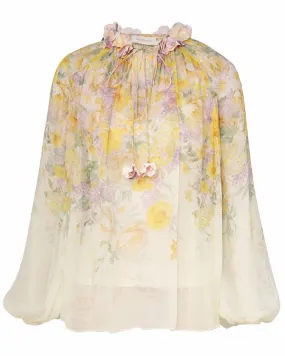 Citrus Garden Print Natura Billow Blouse