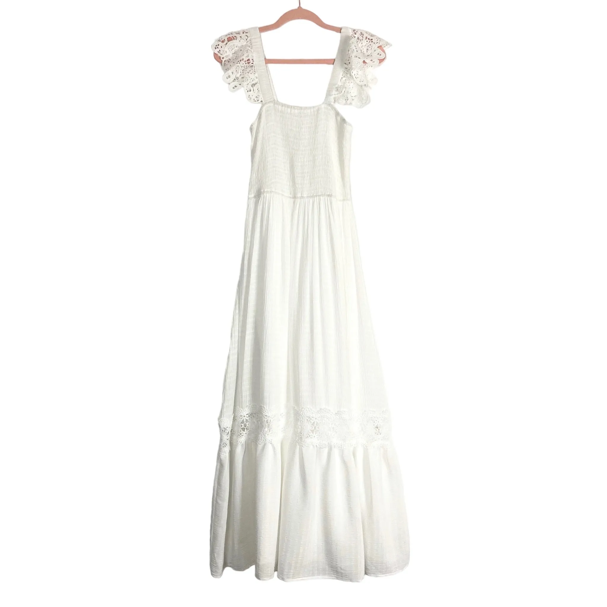 Cupshe x Madison Prewett White Devotion Lace Smocked Maxi Dress NWT- Size S (sold out online)