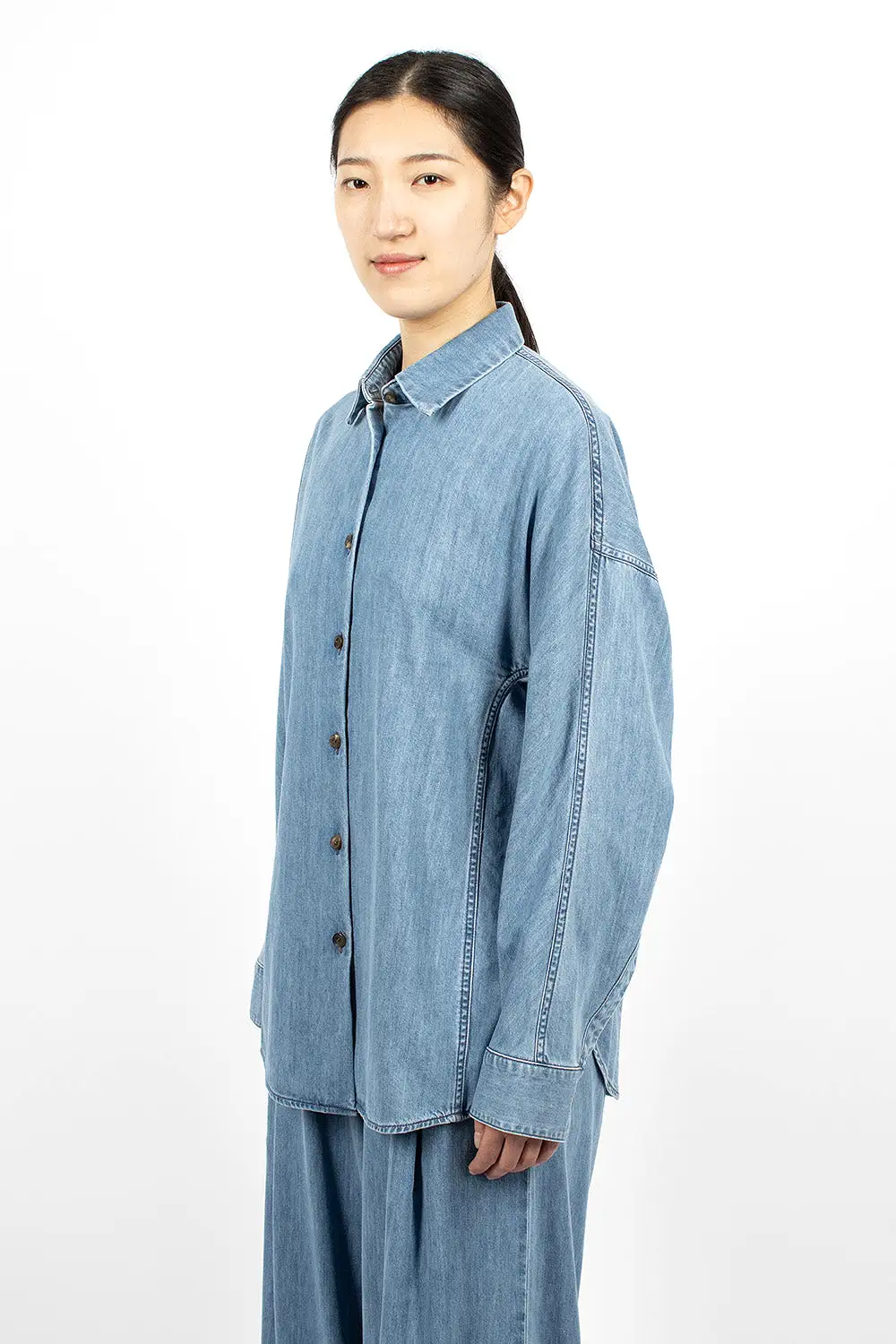 Denim Cocoon Shirt Light Blue