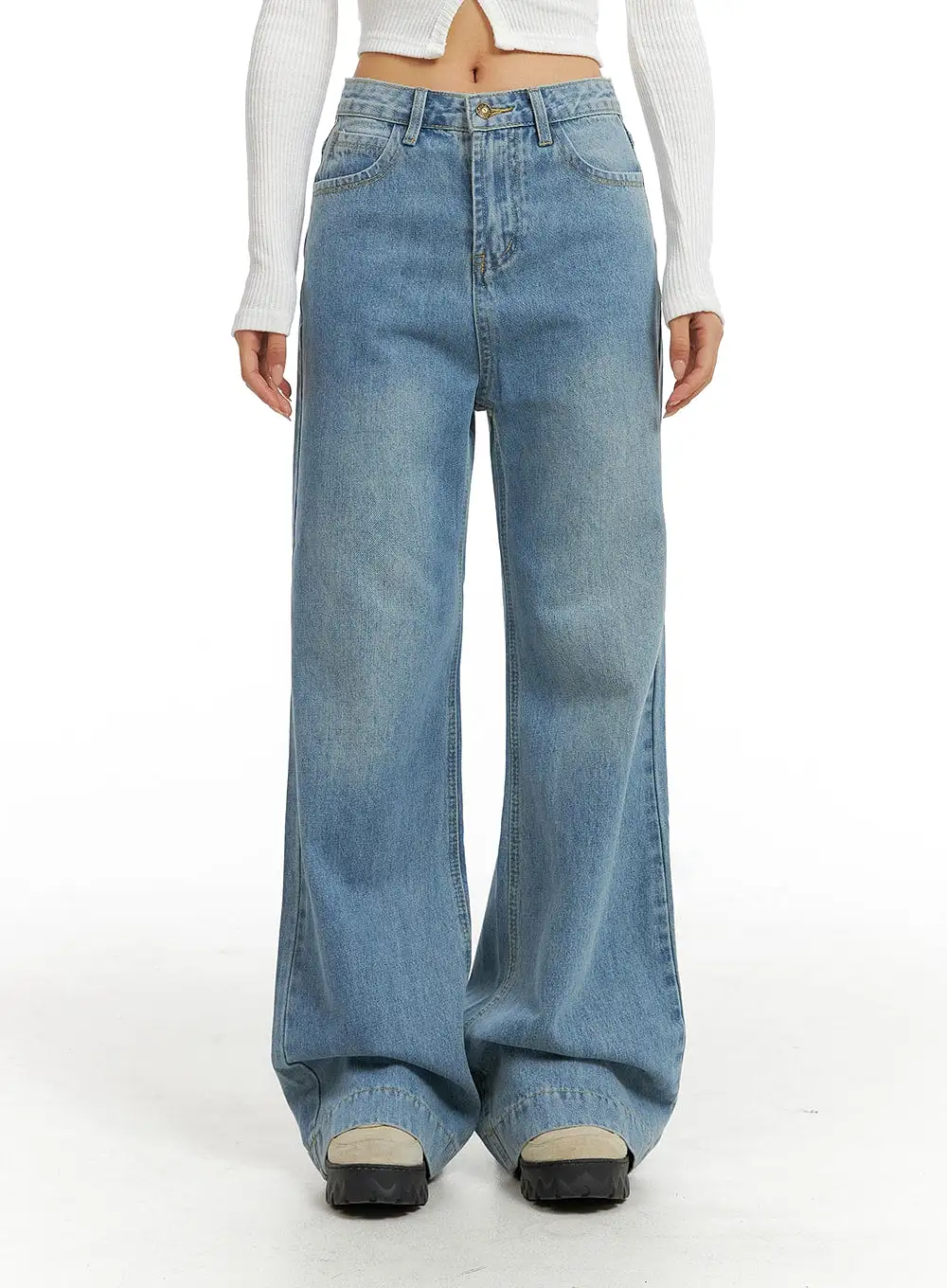 Denim High Waist Wide Leg Jeans CJ409