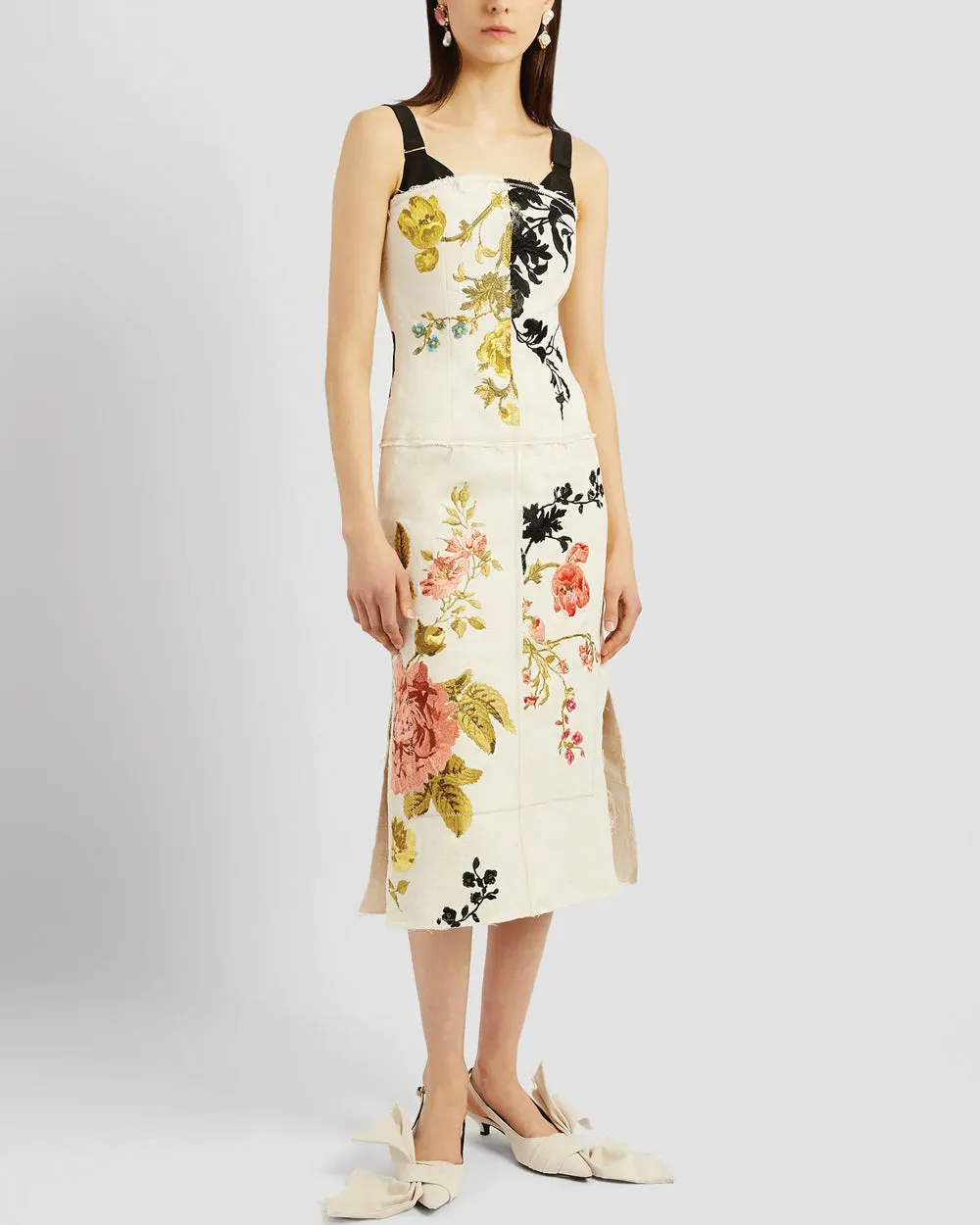 Ecru Sleeveless Cocktail Dress