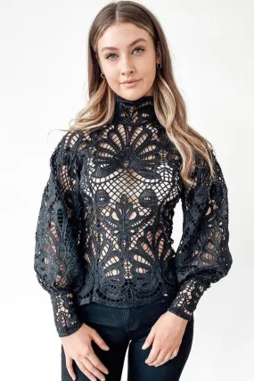 Elizabeth Lace Blouse - Black