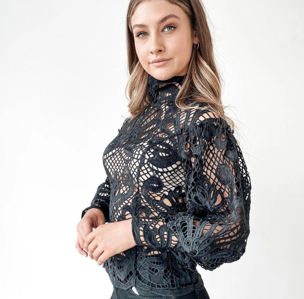 Elizabeth Lace Blouse - Black