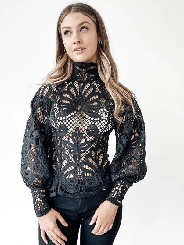 Elizabeth Lace Blouse - Black