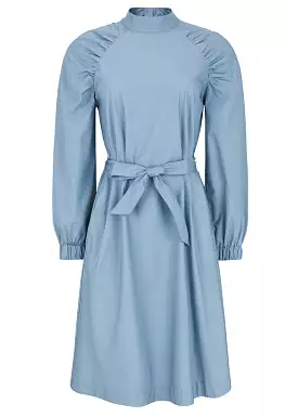 Esmé Studios Calla LS Boxy Dress - Kjole - Ashley Blue