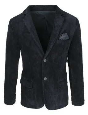 Giacca uomo invernale Class nero in velluto Blazer autunno inverno casual