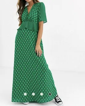 Gloria Green Hexagon Dress