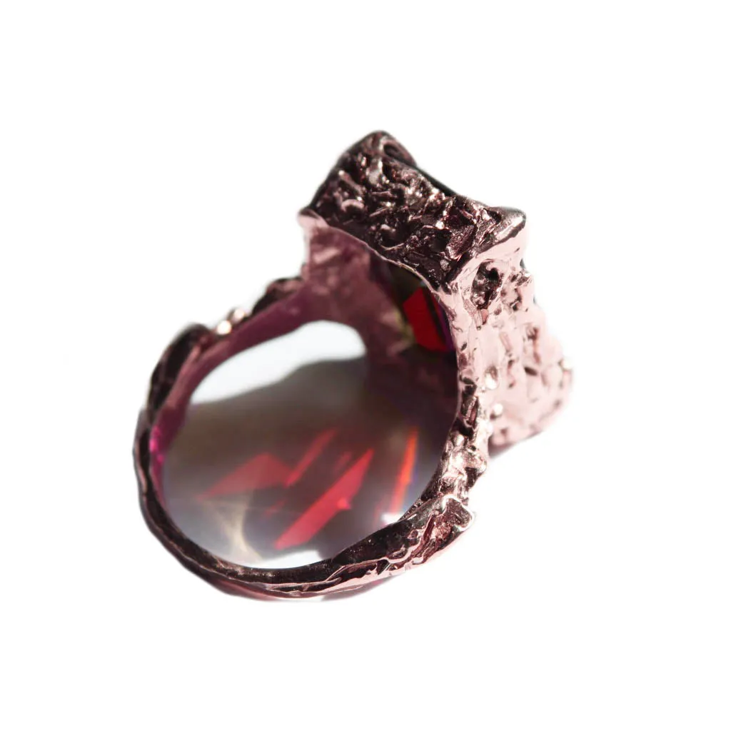 Gold Garnet Cocktail Ring