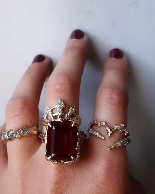 Gold Garnet Cocktail Ring