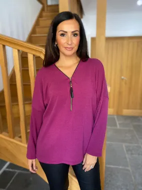 Grape Tassel Zip Top Sinead