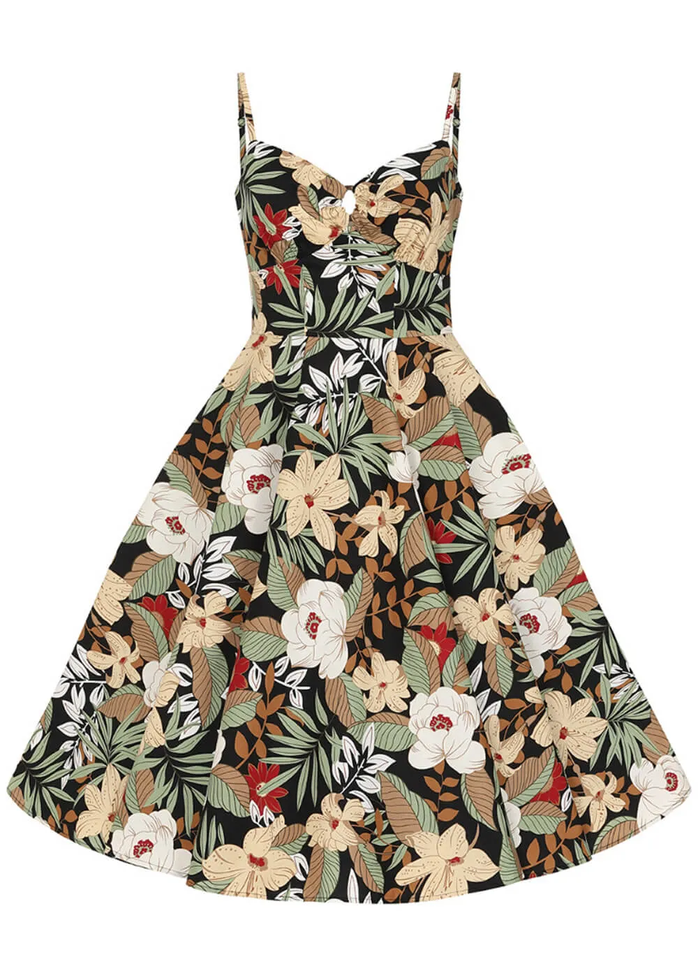 Hell Bunny Adelaida Tiki 50's Dress Black