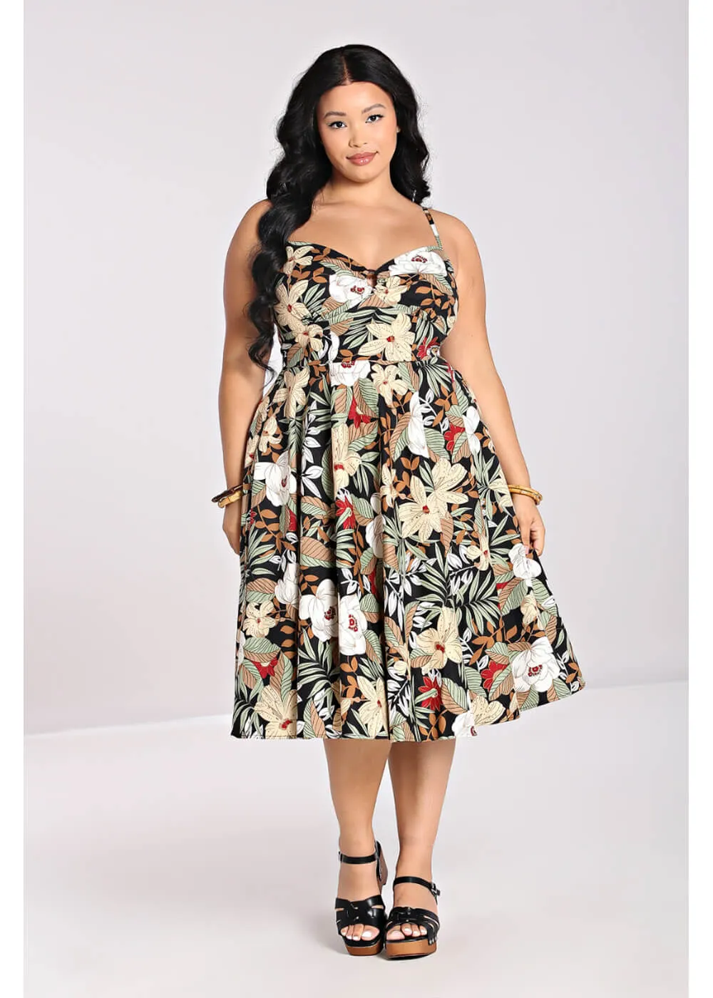 Hell Bunny Adelaida Tiki 50's Dress Black