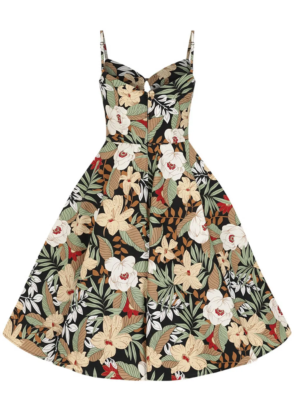 Hell Bunny Adelaida Tiki 50's Dress Black