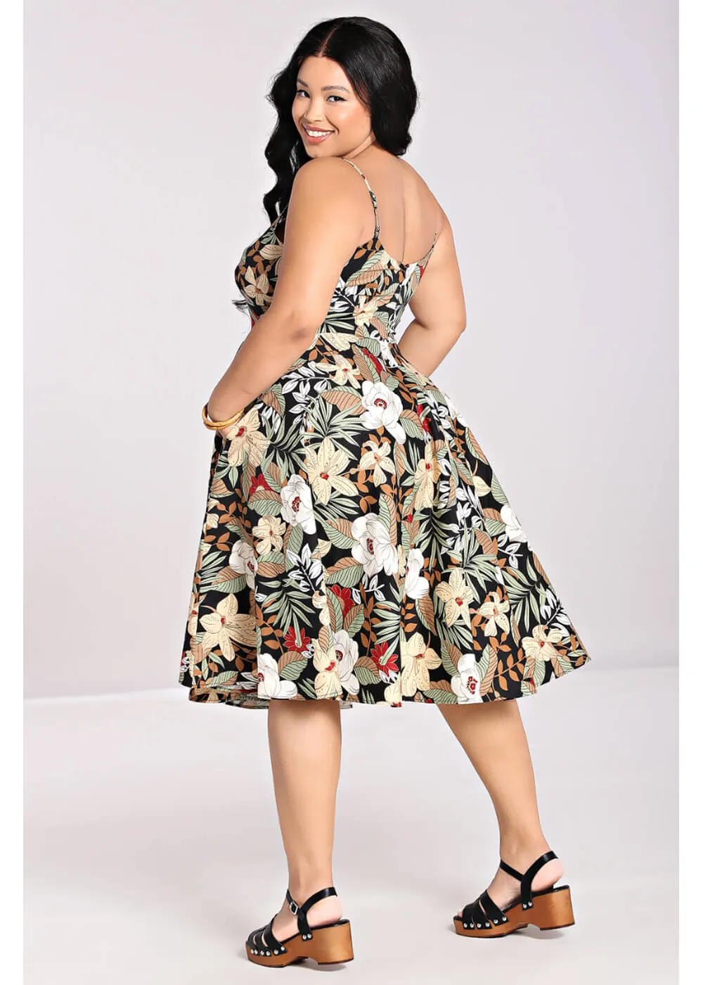 Hell Bunny Adelaida Tiki 50's Dress Black