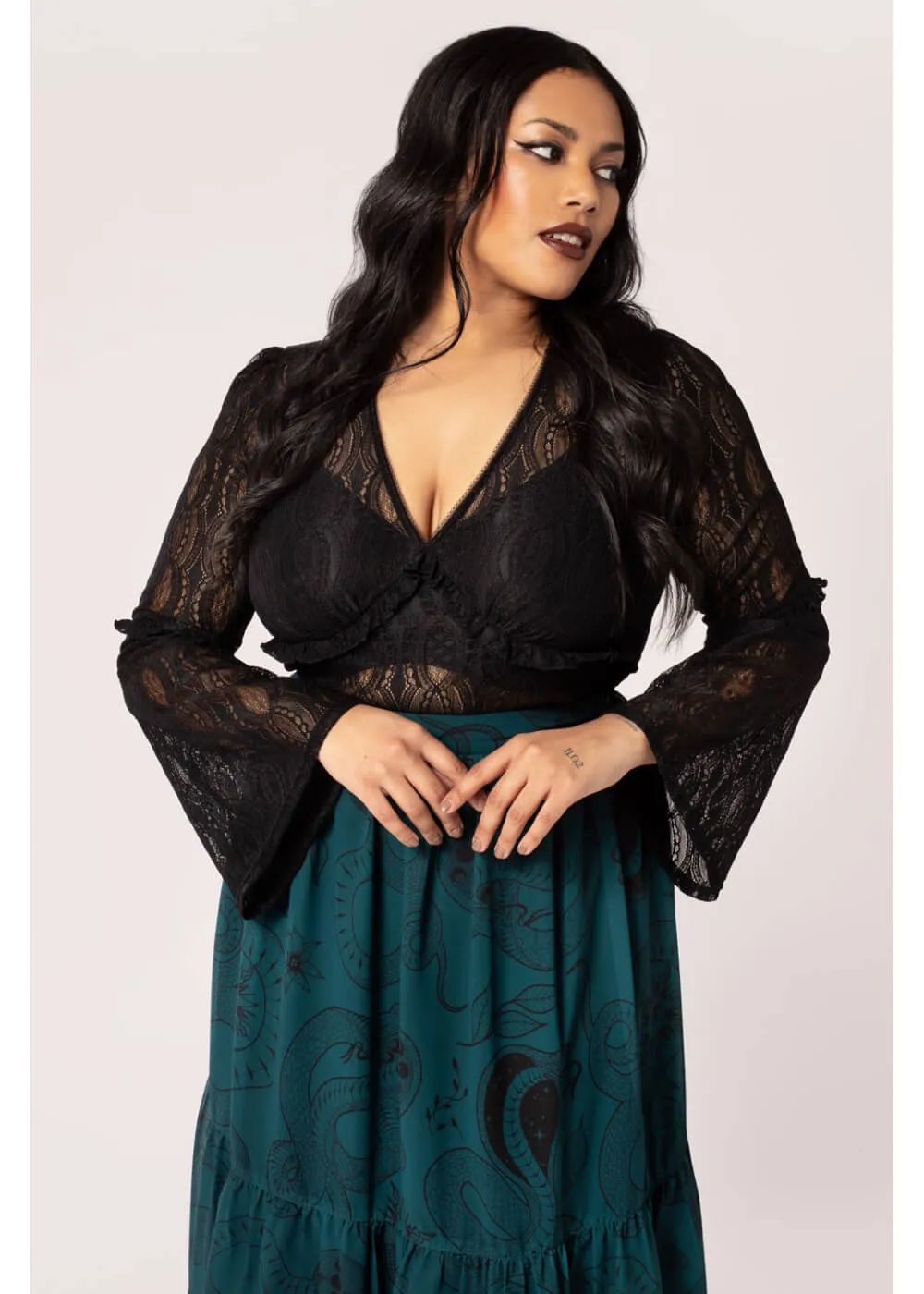 Hell Bunny Rhea Lace Top Black