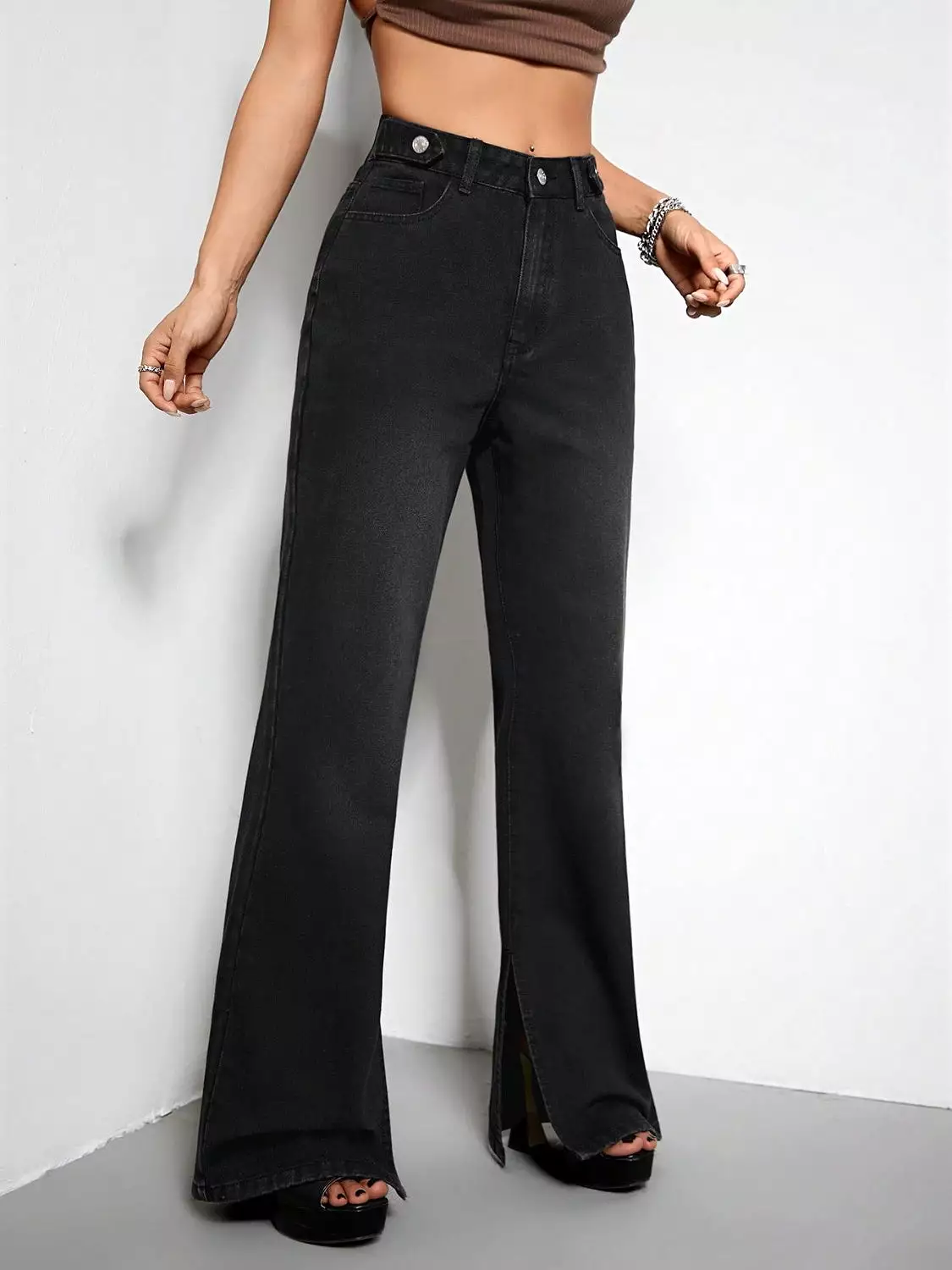 High Waist Straight Jeans