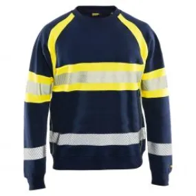 High Vis Sweater 3359 Marine/High Vis Geel - Blåkläder