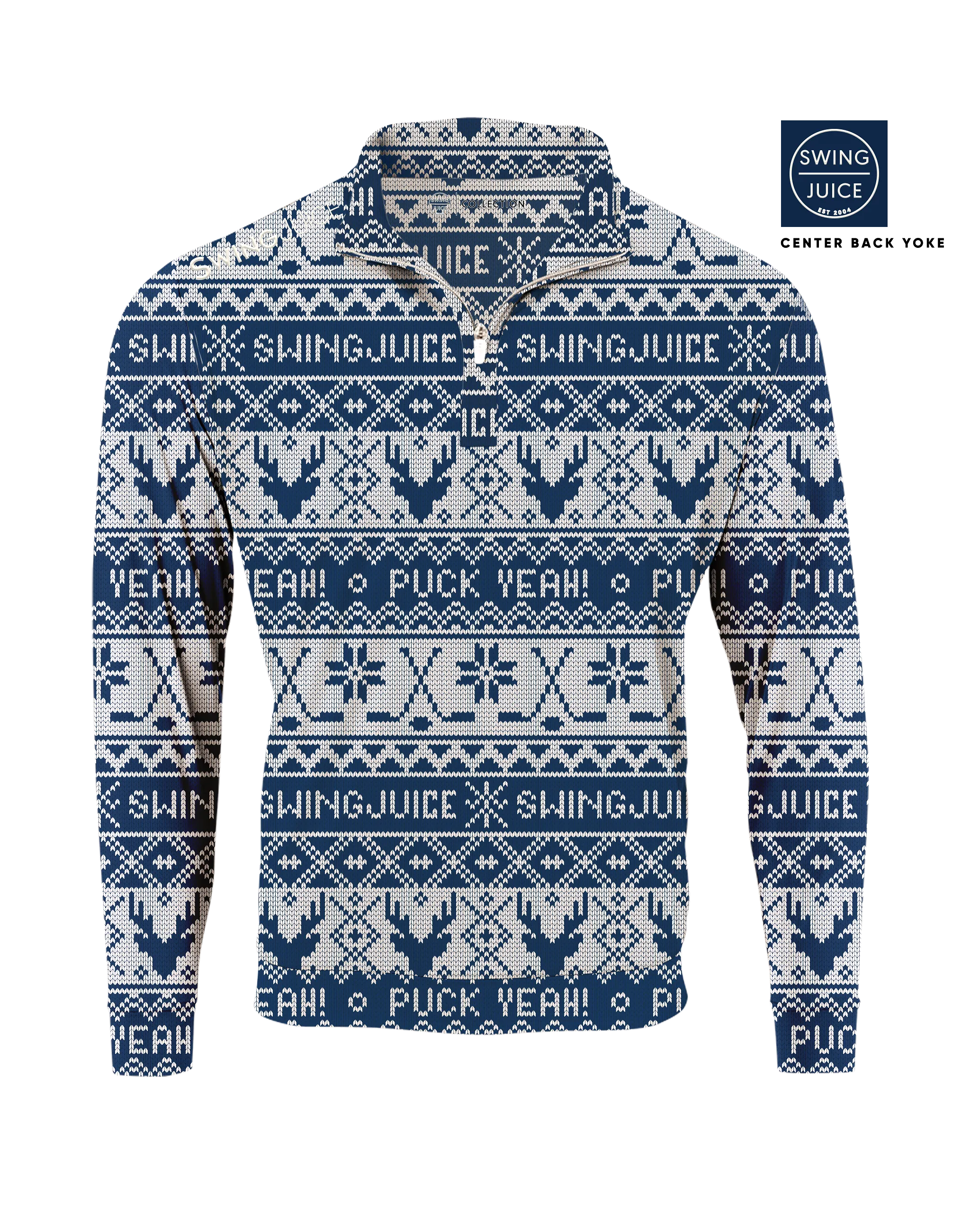 Hockey Puck Yeah Fairisle Men's Quarter Zip