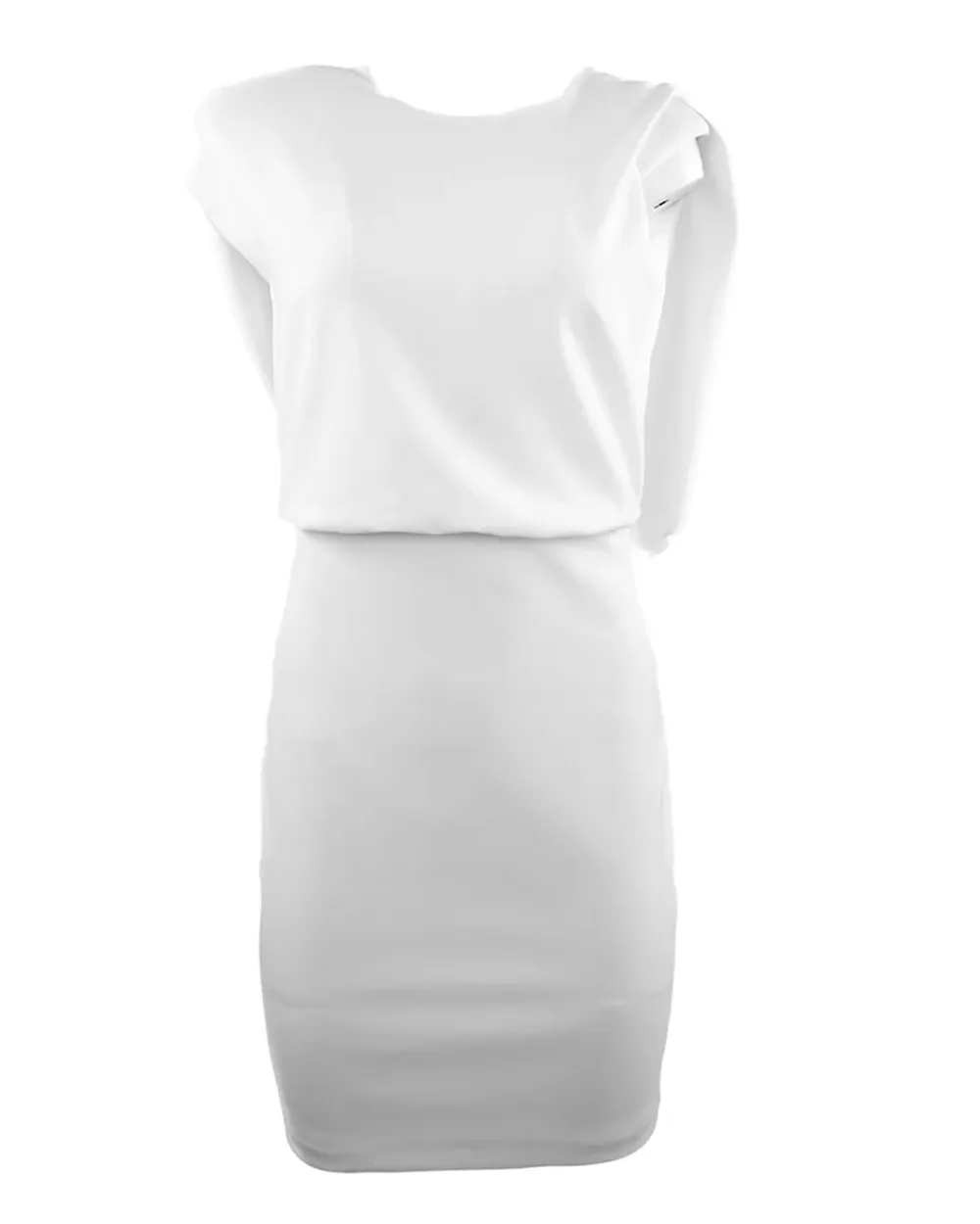 Ivory Backless Draped Dress