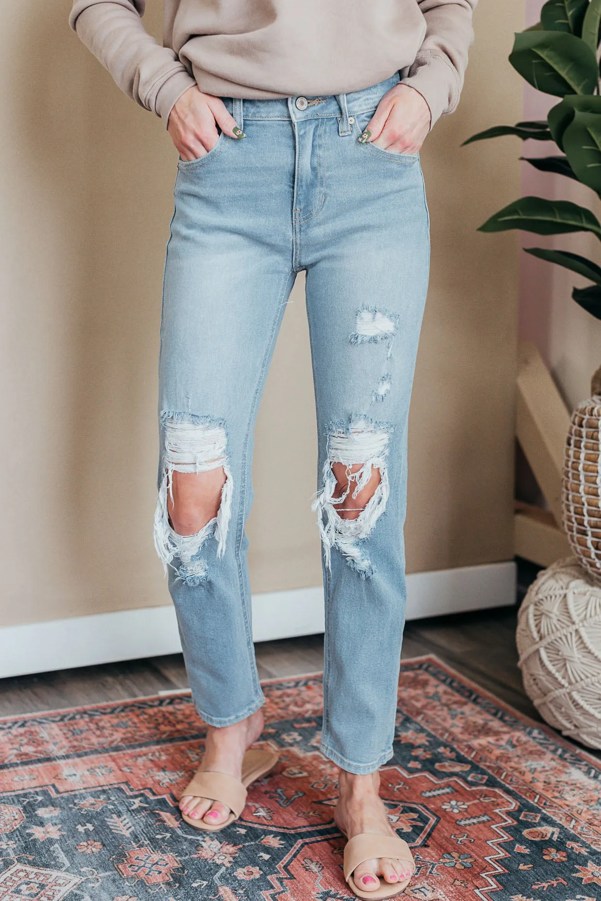 Kan Can Norrine High Rise Slim Straight Jeans