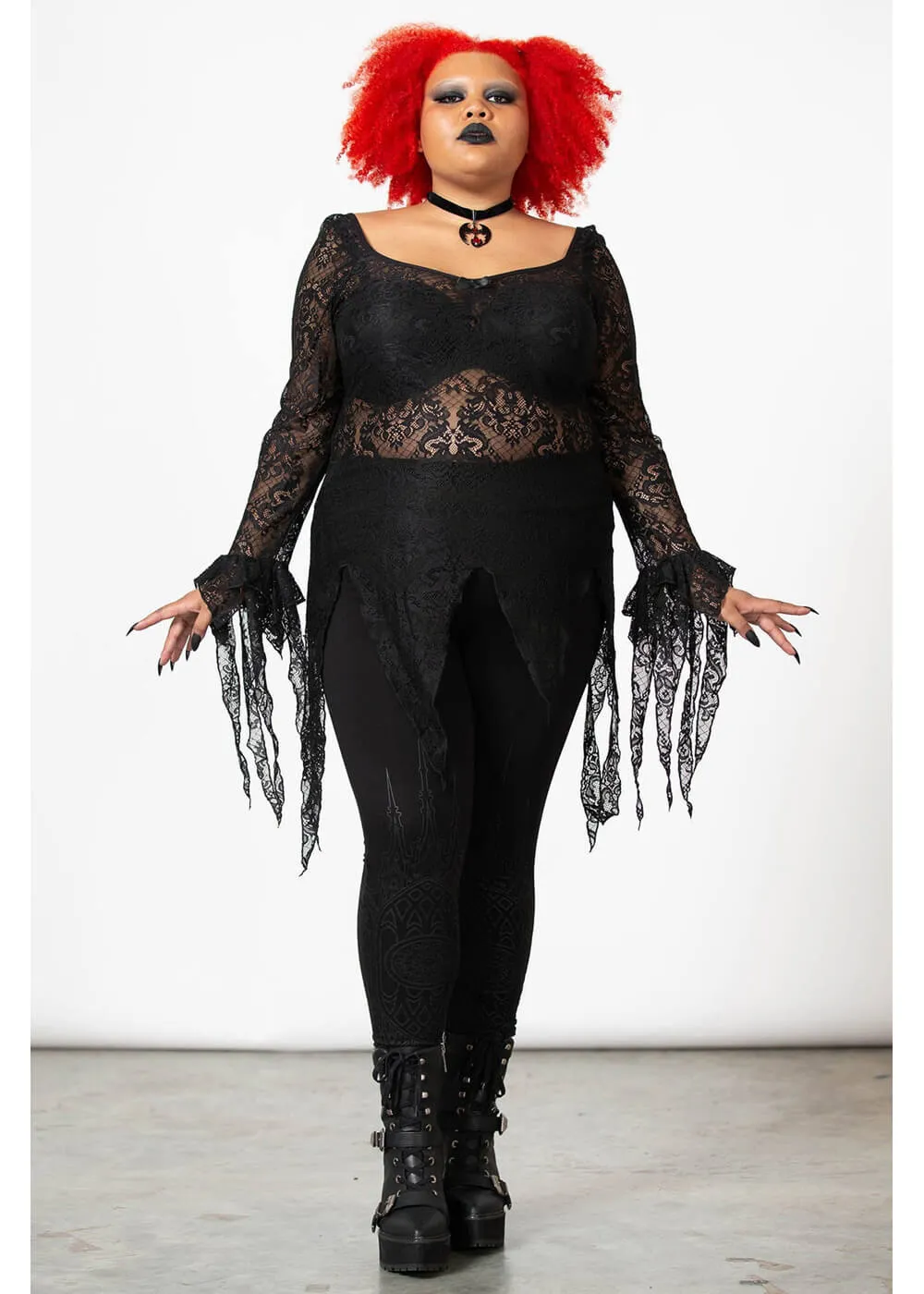 Killstar Faythe Lace Top Black